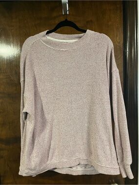 Donating soon ⭐️ aerie Light Mauve Waffle Knit Crewneck Sweatshirt